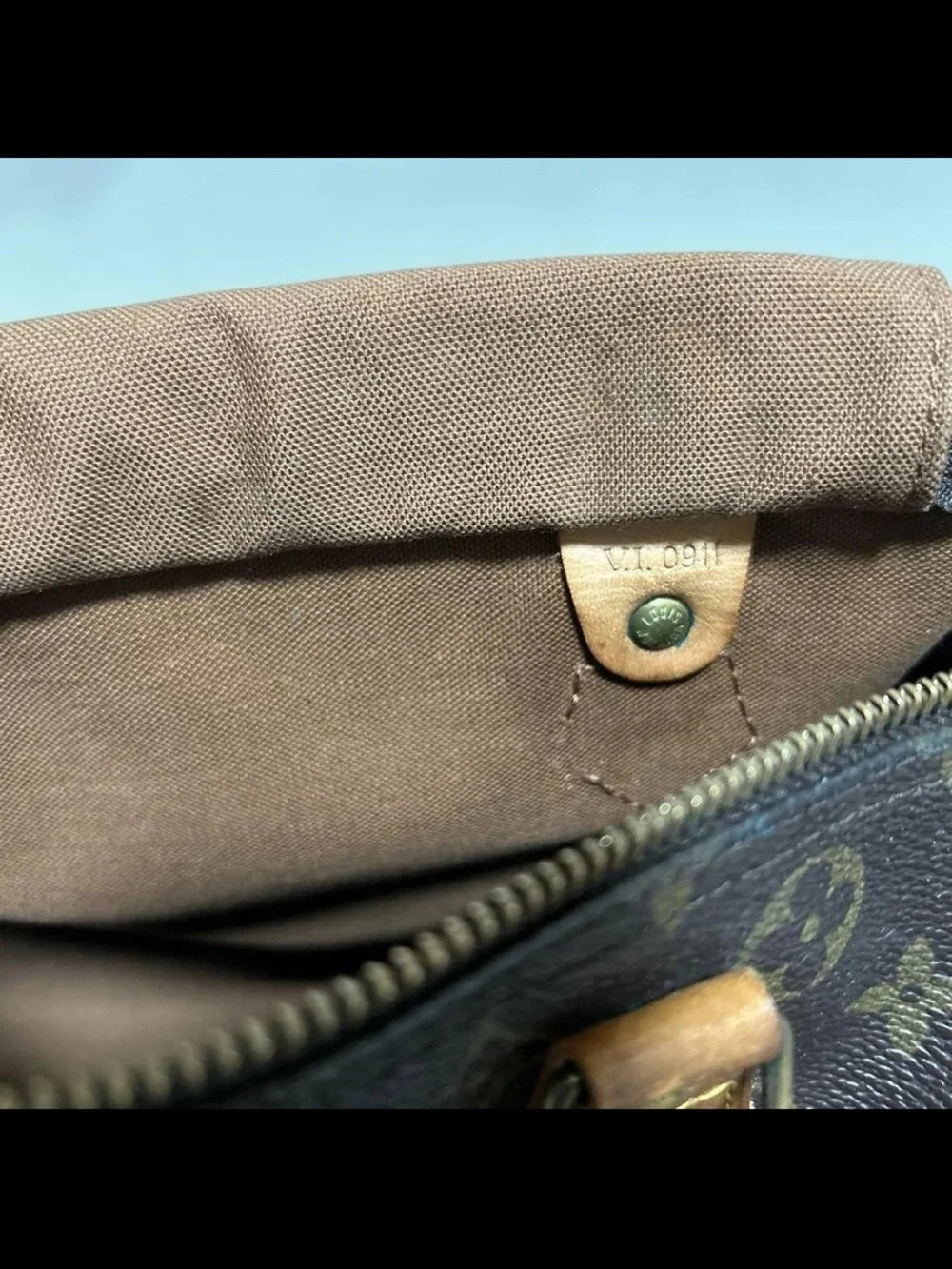 Louis Vuitton Brown Monogram Canvas Satchel with Tan Leather Handles